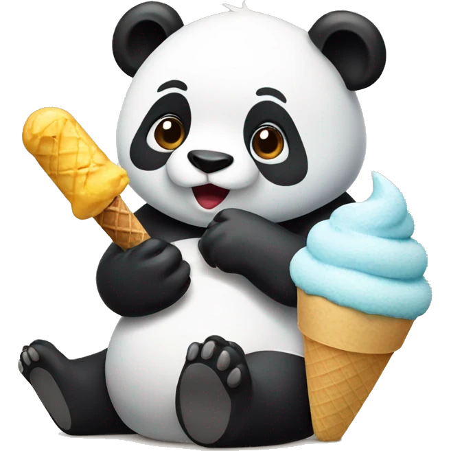 Panda eating ice cream emoji