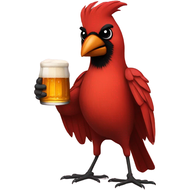 cardinal holding a beer emoji