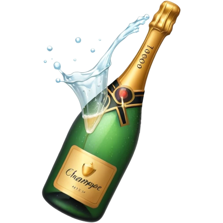 Champaine bottle spurt emoji