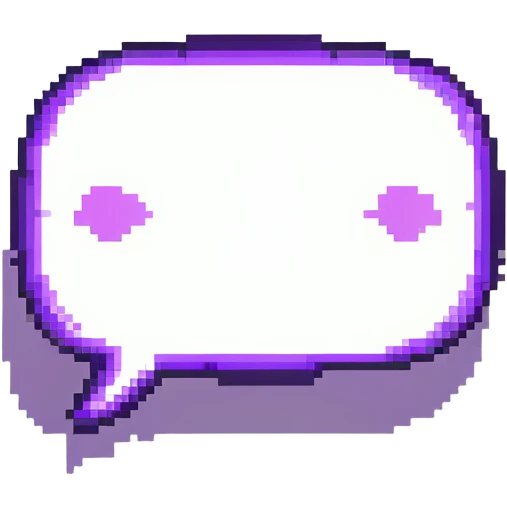Twitch purple chat bubble logo with white glitch emoji