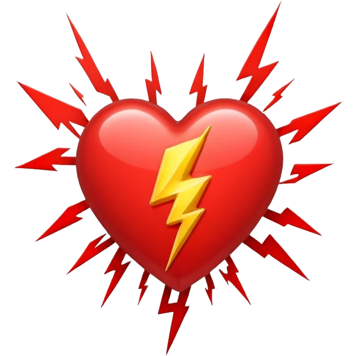 Un corazón con un Rayo  emoji