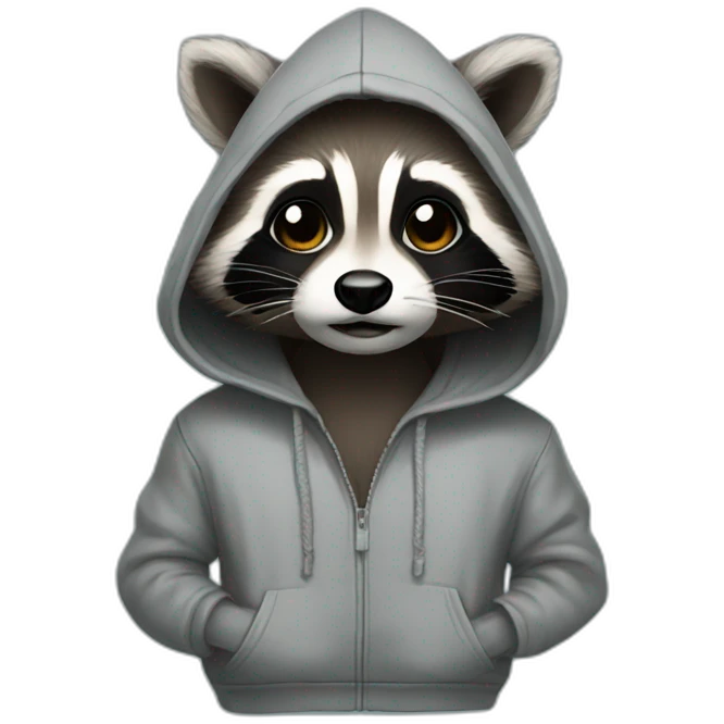 Little Racoon with hoodies emoji