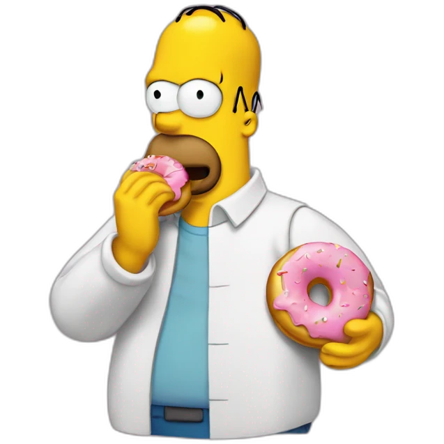 homer simsom eat donut emoji