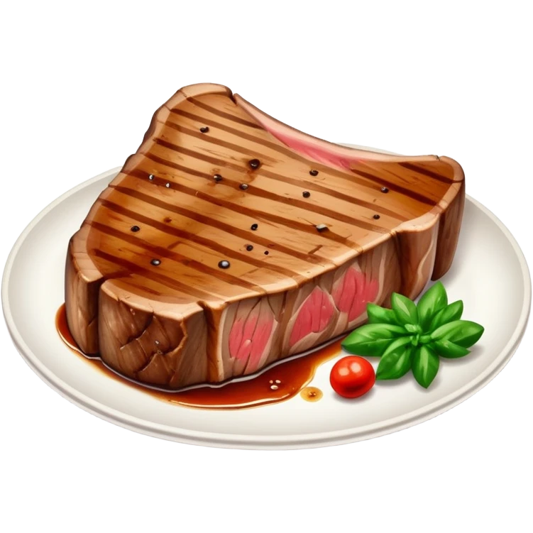 Plate of t bone steak  emoji