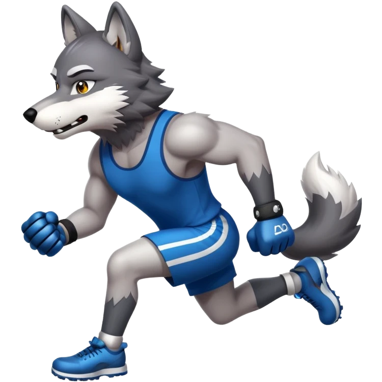 furry wolf athlete  emoji