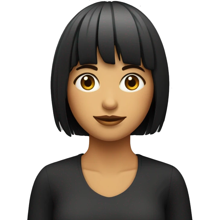 chica de elo rio negro con flequillo piel blana emoji