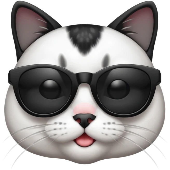 Black and white cat with sunglasses emoji
