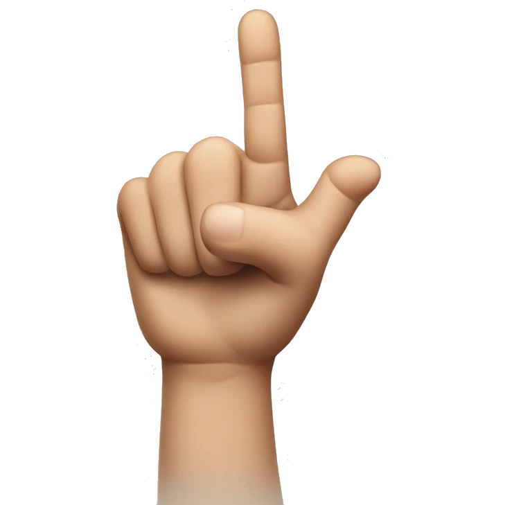 a hand with he thumb, the index end the middle finger up emoji