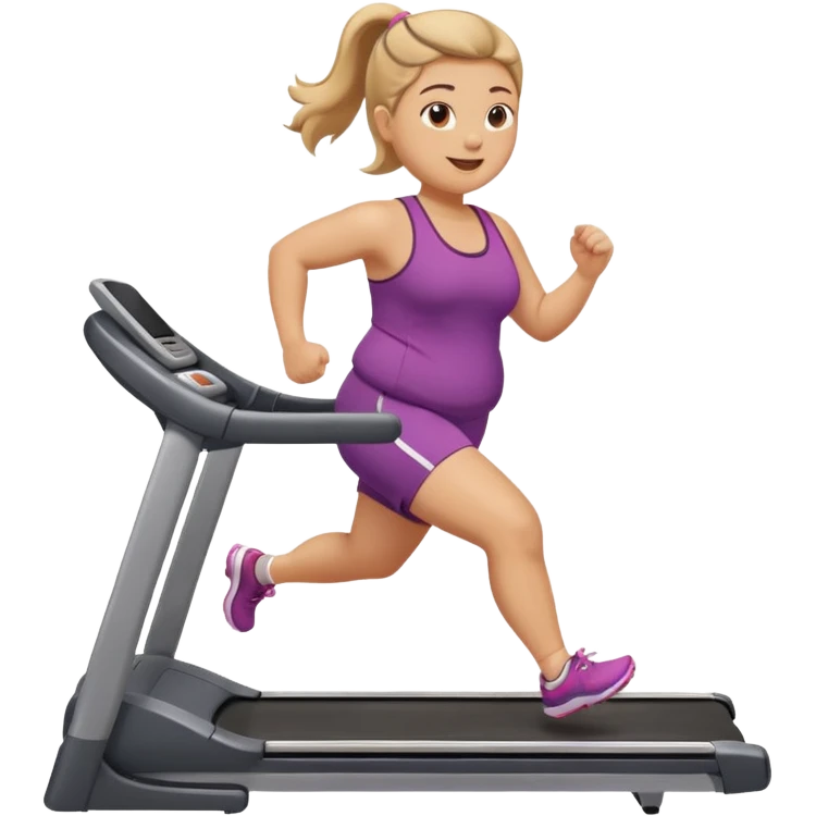 girl running on treadmill fat emoji