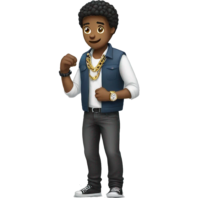 Guy with a chain and a watch  emoji