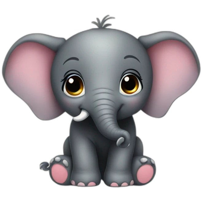 cute black baby elephant emoji