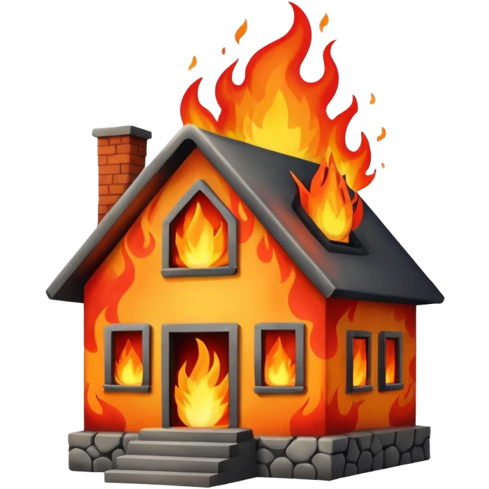 house on fire emoji