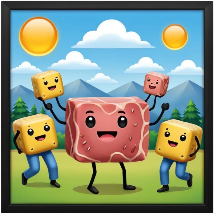 SPAM MEAT meme DANCE PARTY LANDSCAPE emoji