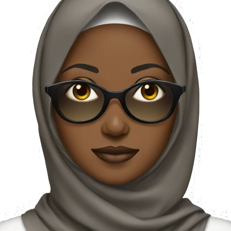 African woman hijab sunglasses  emoji