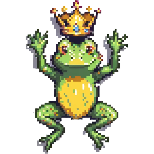 crowned frog jumping emoji
