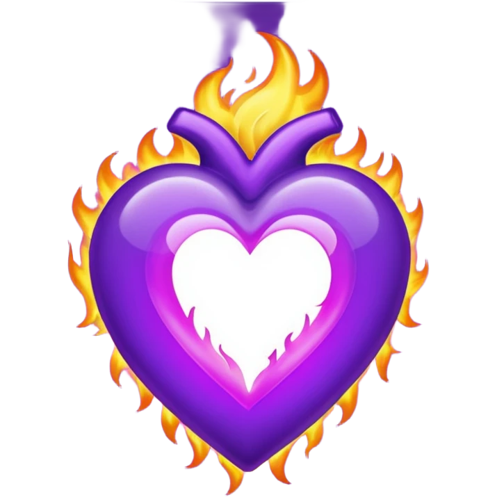 Fire purple heart emoji
