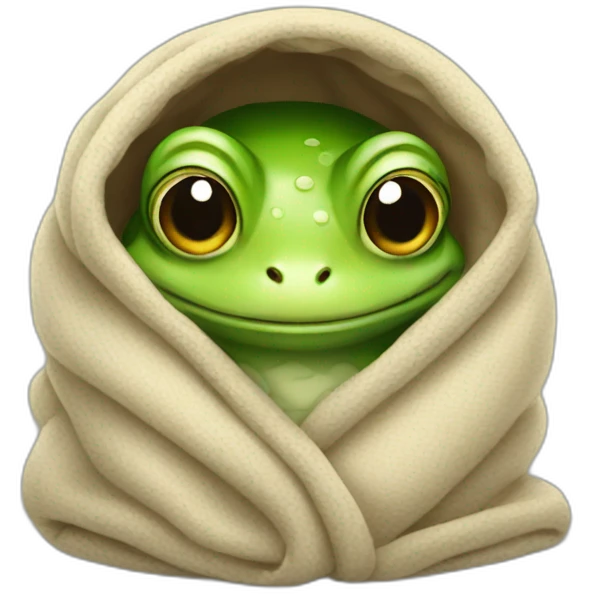 Little Frog in a blanket emoji