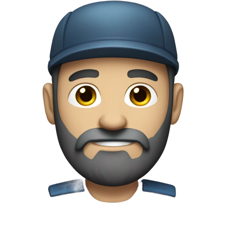 custodian with long beard, pale skin, abs  emoji