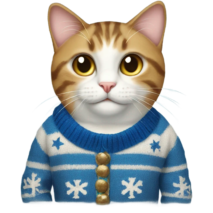 cat wearing hanukkah sweater  emoji