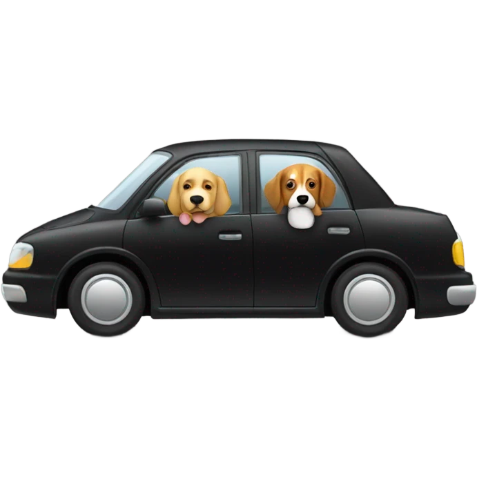 Black car with two dogs emoji