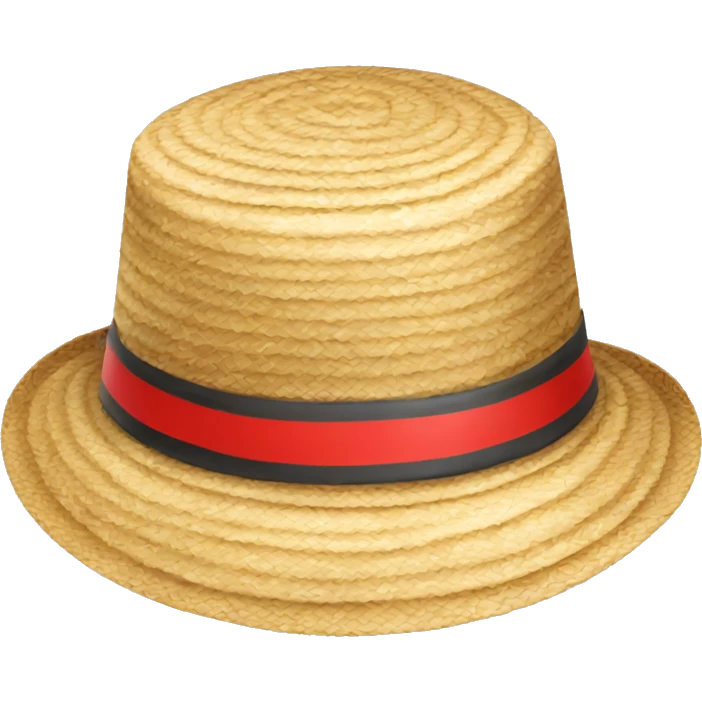 Straw hat with red stripe emoji