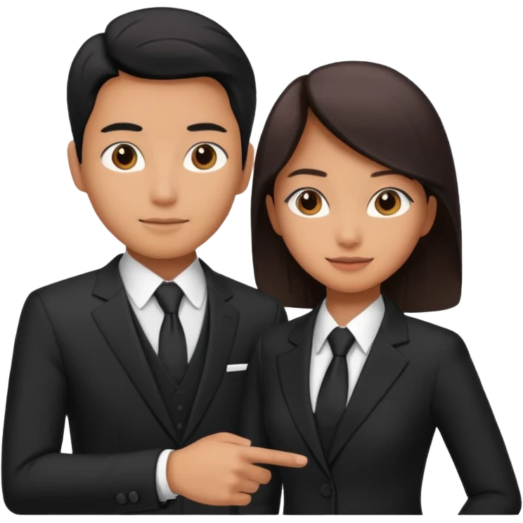 Hong Kong business comprador collaborate with white emoji