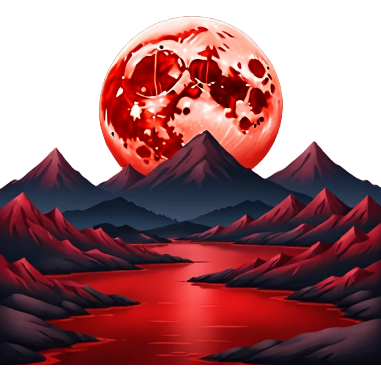 Crimson Moon blood moon black dark night scenery  emoji