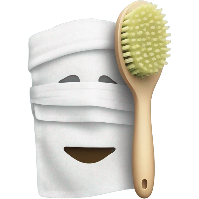 Facial brush with masque on I emoji
