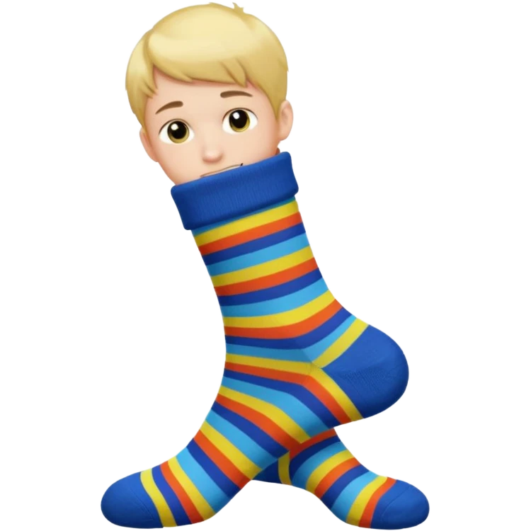 پسر جوراب به دست emoji