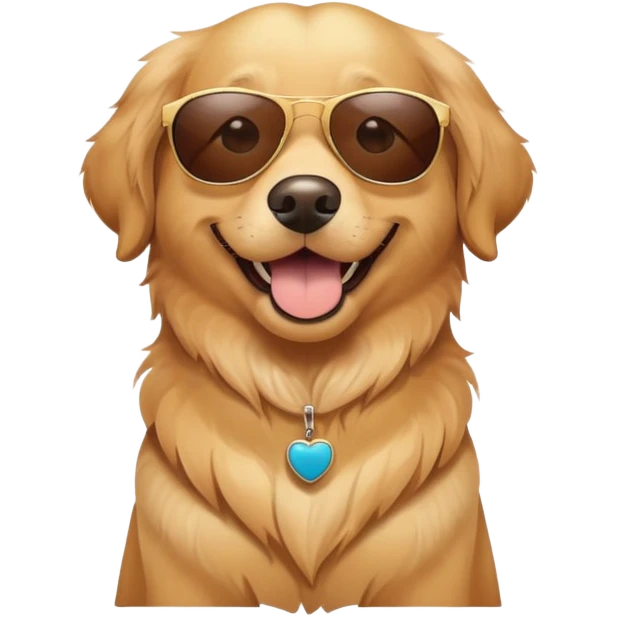 Golden retriever with sunglasses  emoji