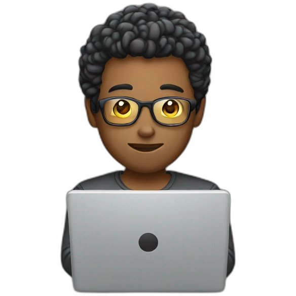 adult guy with laptop emoji