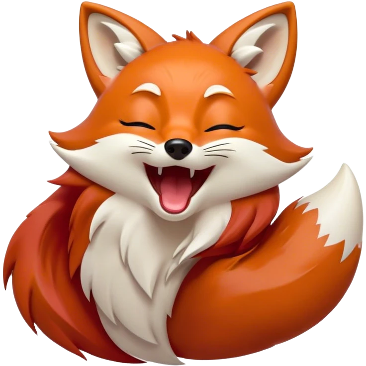 Cinematic Cute Yawning Fox Portrait Emoji, Head tilted slightly with a dramatic, wide-open yawn, showcasing a soft, velvety red Fur with subtle white accents, floppy ears slightly drooping, round amber eyes barely open in drowsy contentment, Simplified yet irresistibly adorable features, highly detailed, glowing with a soft, cozy glow, high shine, relaxed yet expressive, stylized with a touch of natural whimsy, bright and endearing, soft glowing outline, capturing the essence of a sleepy yet affectionate fox, so drowsy it feels like it could stretch right out of the screen and curl up for a nap! emoji