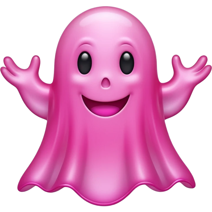 cartoon pink ghost with a wavy bottom emoji