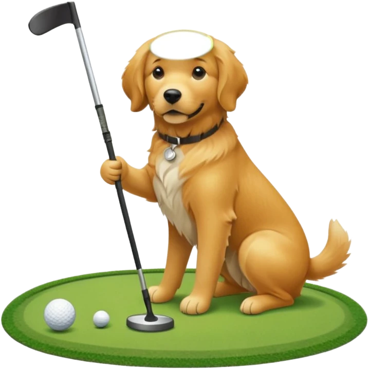 Dog golfing  emoji