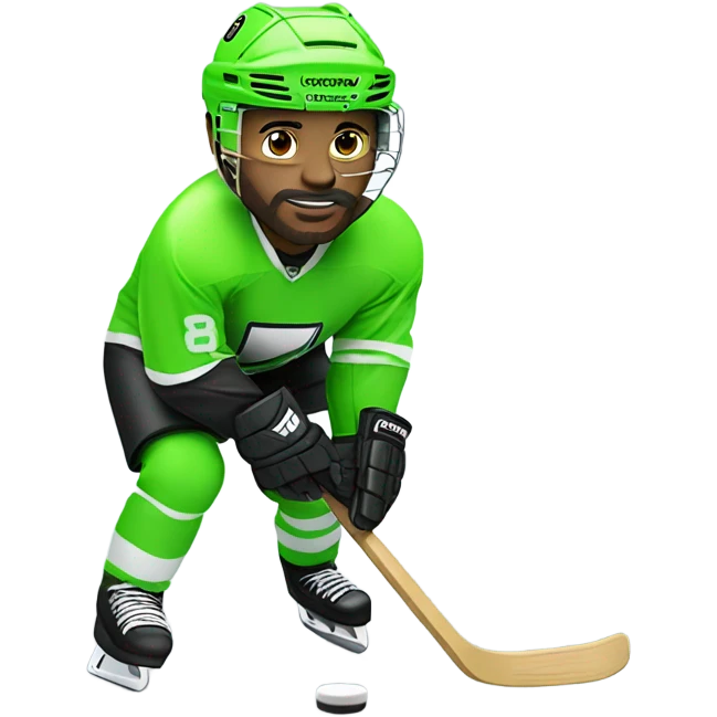 Hockey player neon green emoji