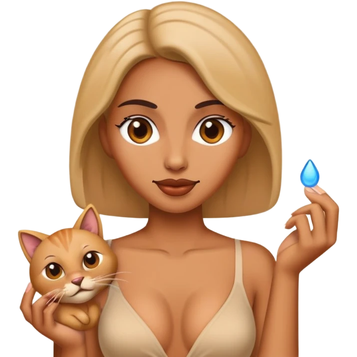 Tan woman playing in her pussy emoji