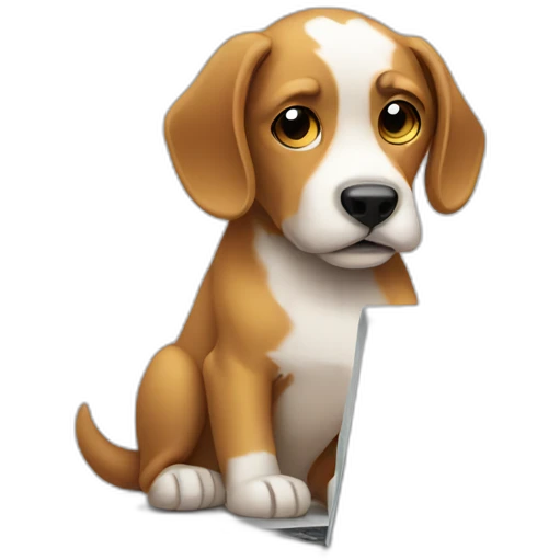 dog playing laptop emoji