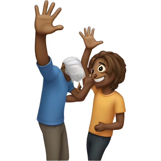 friends high-fiving emoji