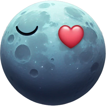 Moon with heart emoji