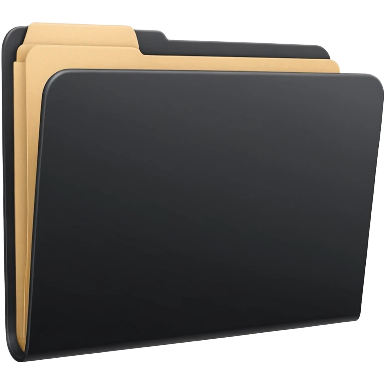 a single closed black top tab file folder emoji