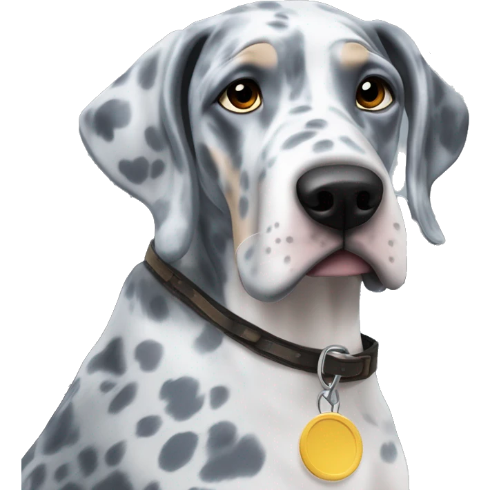Blue Merle Great Dane on an airplane  emoji