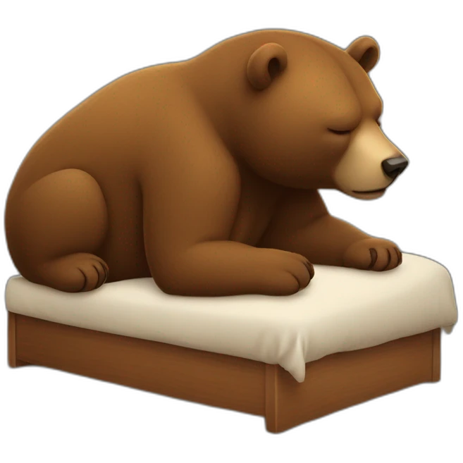 Un ours brun qui dort emoji