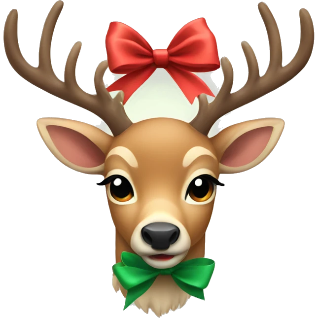 deer with christmas bow emoji