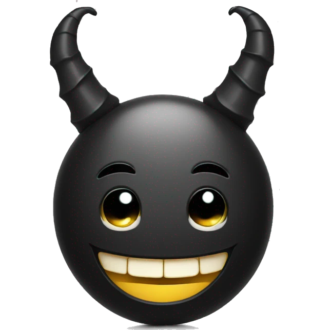 black Smiling Face With Horns emoji with crown emoji