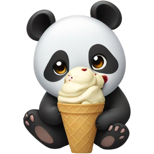 Panda eating ice cream  emoji