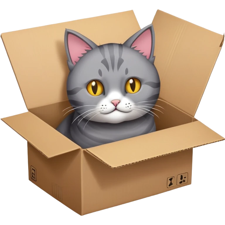 schrodinger's cat in cardboard box dead state emoji