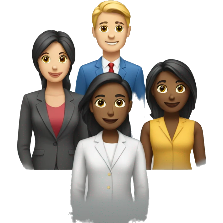 corporate team with gender equality emoji