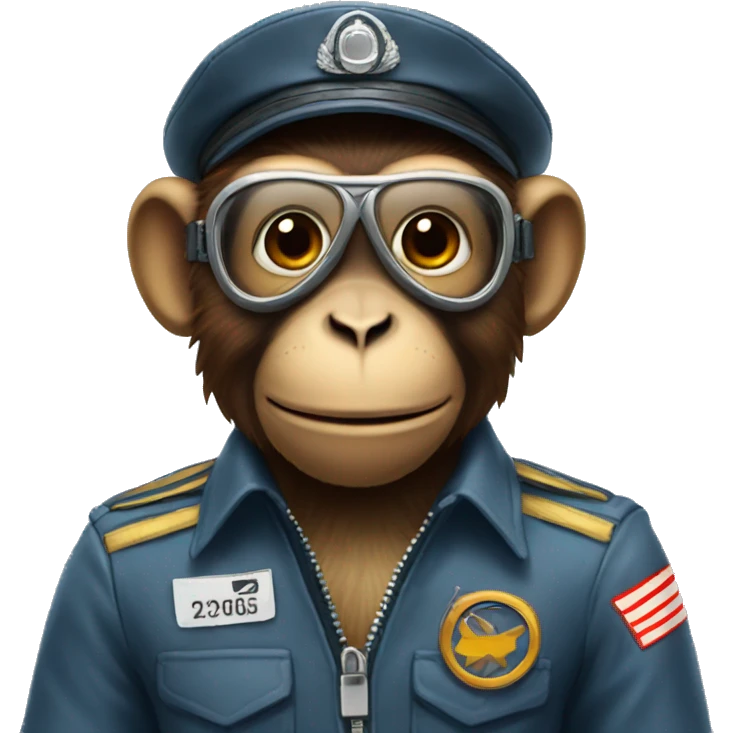 A monkey dress as a pilot  emoji