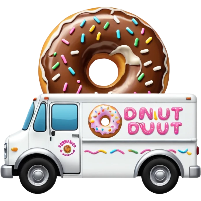 big donut truck with donut decals, frosting decals and sprinkle decals emoji