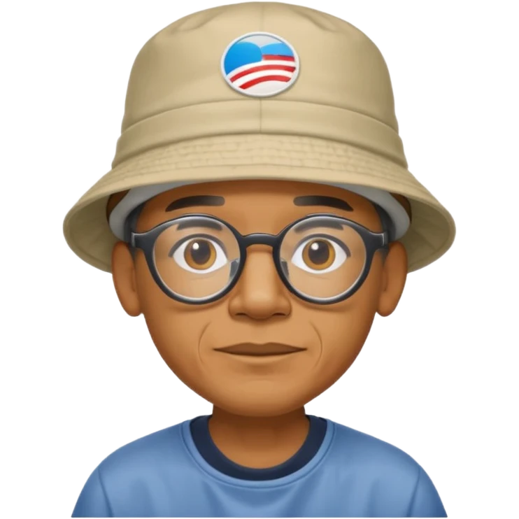 obama wearing glasses and bucket hat emoji